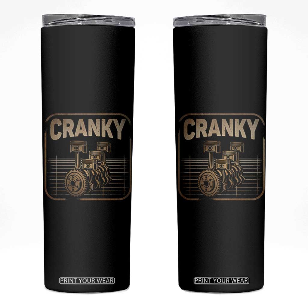 Funny Cranky Car Engine Crankshaft Cars Lover Mechanics Skinny Tumbler Fathers Day TS11 Black Print Your Wear