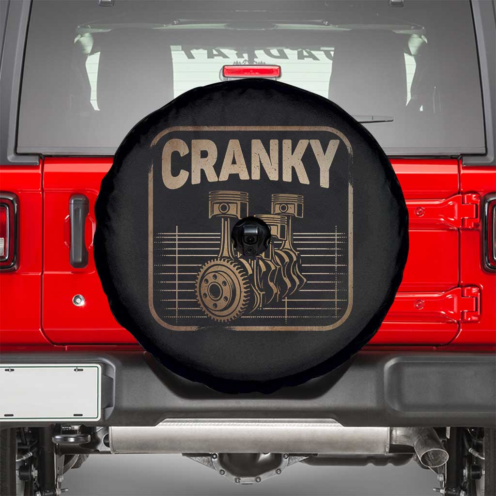 Funny Cranky Car Engine Crankshaft Cars Lover Mechanics Spare Tire Cover Fathers Day TS11 Black Print Your Wear