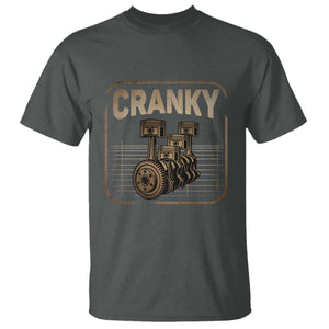 Funny Cranky Car Engine Crankshaft Cars Lover Mechanics T Shirt Fathers Day TS11 Dark Heather Print Your Wear