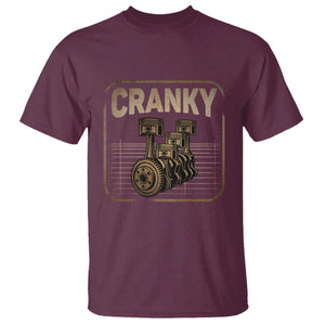 Funny Cranky Car Engine Crankshaft Cars Lover Mechanics T Shirt Fathers Day TS11 Maroon Print Your Wear