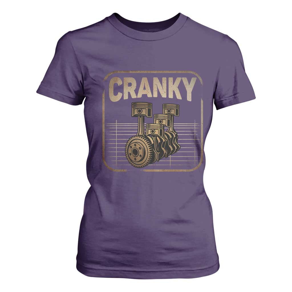 Funny Cranky Car Engine Crankshaft Cars Lover Mechanics T Shirt For Women Fathers Day TS11 Purple Print Your Wear