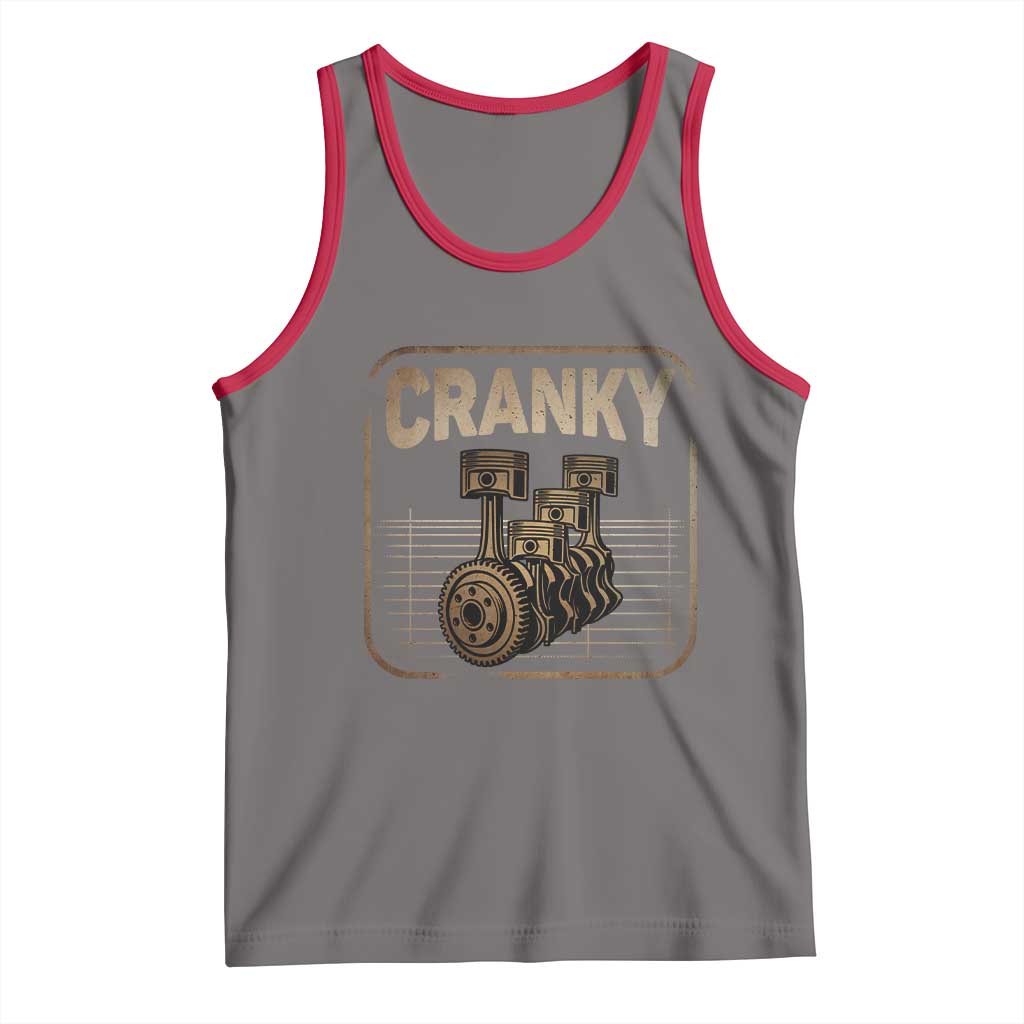 Funny Cranky Car Engine Crankshaft Cars Lover Mechanics Tank Top Fathers Day TS11 Deep Heather Red Print Your Wear