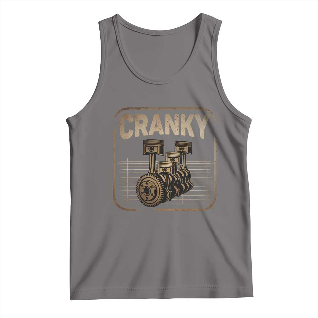 Funny Cranky Car Engine Crankshaft Cars Lover Mechanics Tank Top Fathers Day TS11 Deep Heather Print Your Wear
