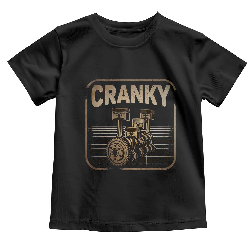 Funny Cranky Car Engine Crankshaft Cars Lover Mechanics Toddler T Shirt Fathers Day TS11 Black Print Your Wear