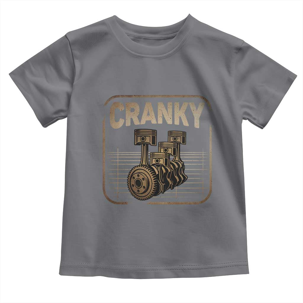 Funny Cranky Car Engine Crankshaft Cars Lover Mechanics Toddler T Shirt Fathers Day TS11 Charcoal Print Your Wear