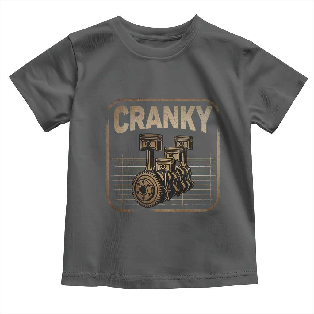 Funny Cranky Car Engine Crankshaft Cars Lover Mechanics Toddler T Shirt Fathers Day TS11 Dark Heather Print Your Wear