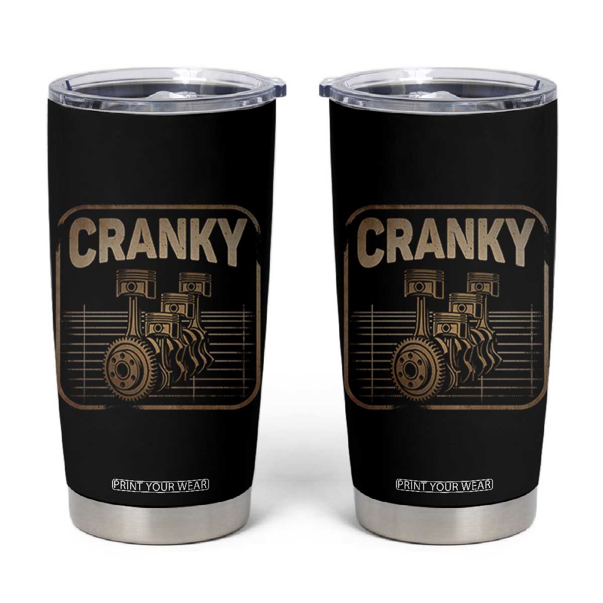 Funny Cranky Car Engine Crankshaft Cars Lover Mechanics Tumbler Cup Fathers Day TS11 Black Print Your Wear