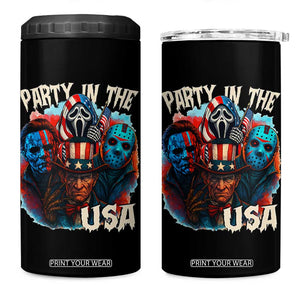 Funny Creepy 4th Of July Party In The USA 4 in 1 Can Cooler Tumbler 4th Of July Horror Movie Independence Day TS11 One Size: 16 oz Black Print Your Wear