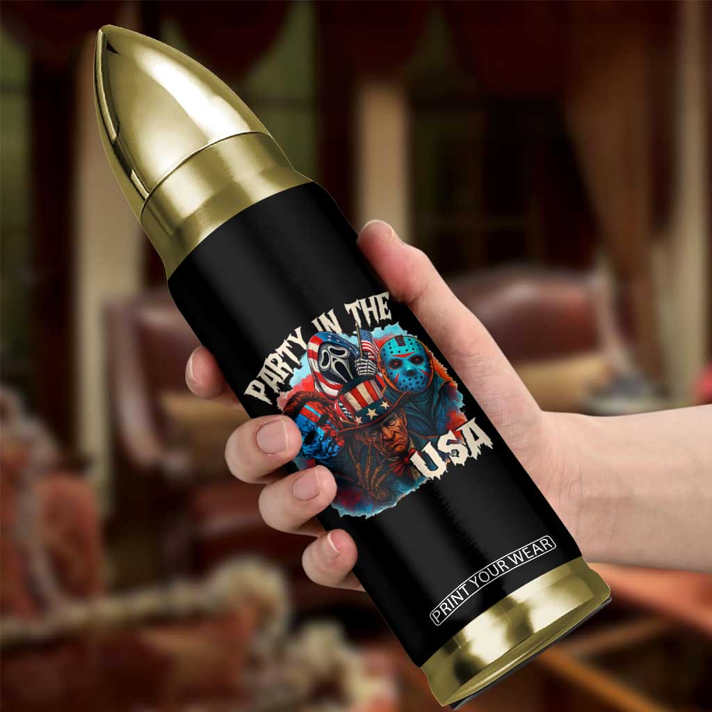 Funny Creepy 4th Of July Party In The USA Bullet Tumbler 4th Of July Horror Movie Independence Day TS11 Print Your Wear