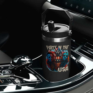Funny Creepy 4th Of July Party In The USA Flip Straw Tumbler 4th Of July Horror Movie Independence Day TS11 Print Your Wear