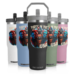 Funny Creepy 4th Of July Party In The USA Flip Straw Tumbler 4th Of July Horror Movie Independence Day TS11 Print Your Wear