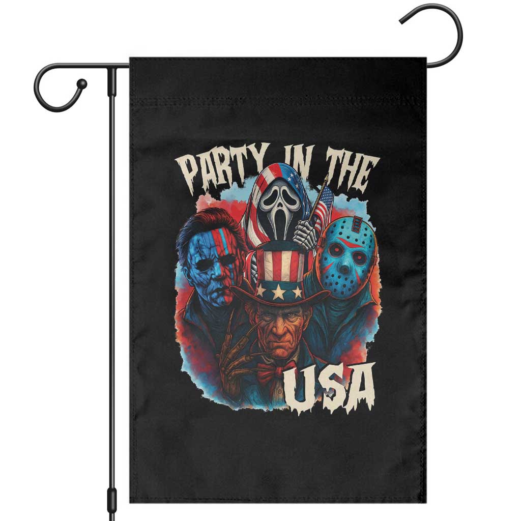 Funny Creepy 4th Of July Party In The USA Garden Flag 4th Of July Horror Movie Independence Day TS11 Black Print Your Wear