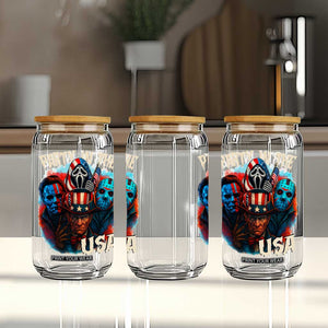 Funny Creepy 4th Of July Party In The USA Glass Can 4th Of July Horror Movie Independence Day TS11 Print Your Wear