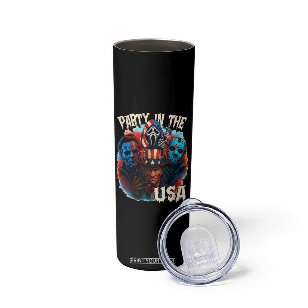 Funny Creepy 4th Of July Party In The USA Skinny Tumbler 4th Of July Horror Movie Independence Day TS11 Print Your Wear