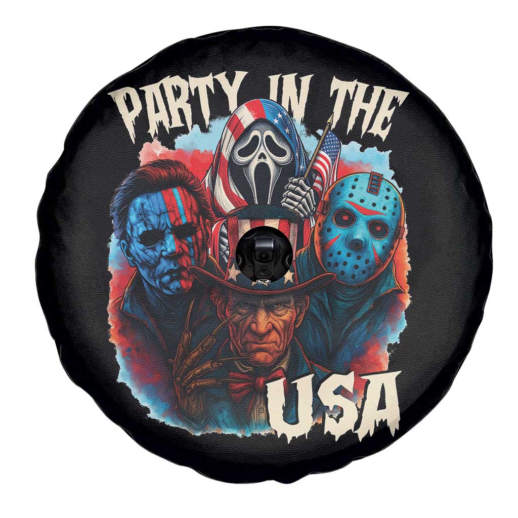 Funny Creepy 4th Of July Party In The USA Spare Tire Cover 4th Of July Horror Movie Independence Day TS11 Print Your Wear