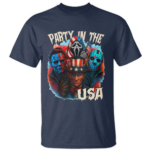 Funny Creepy 4th Of July Party In The USA T Shirt 4th Of July Horror Movie Independence Day TS11 Navy Print Your Wear