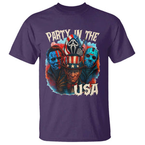 Funny Creepy 4th Of July Party In The USA T Shirt 4th Of July Horror Movie Independence Day TS11 Purple Print Your Wear