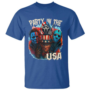 Funny Creepy 4th Of July Party In The USA T Shirt 4th Of July Horror Movie Independence Day TS11 Royal Blue Print Your Wear