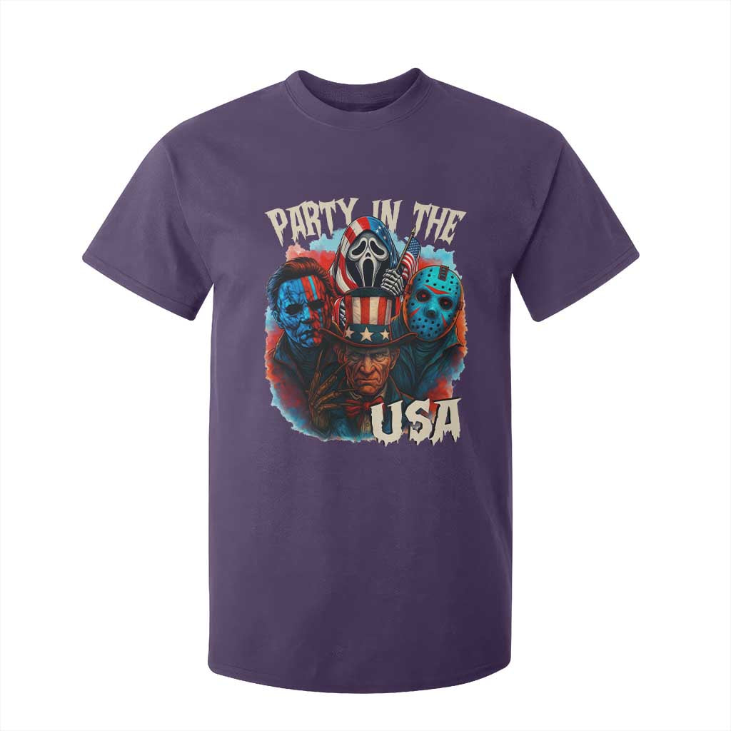 Funny Creepy 4th Of July Party In The USA T Shirt For Kid 4th Of July Horror Movie Independence Day TS11 Purple Print Your Wear
