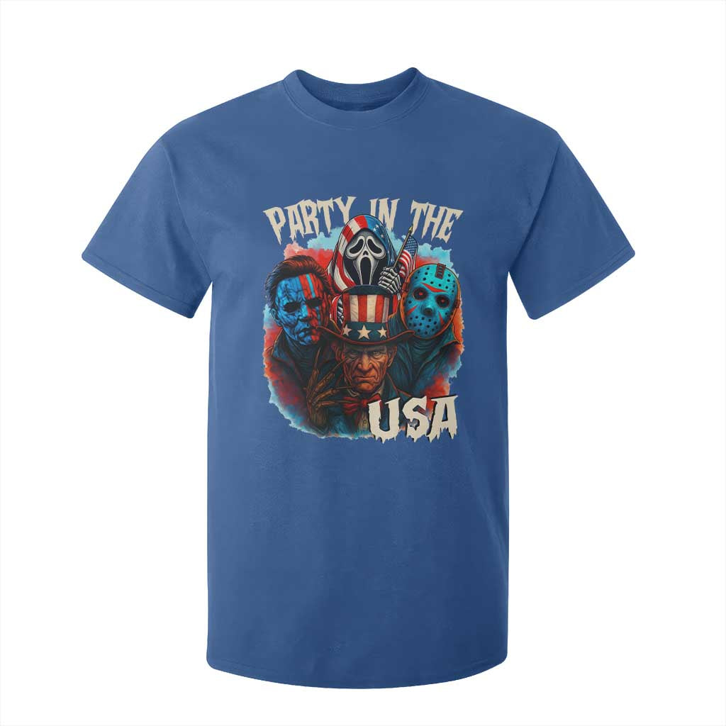Funny Creepy 4th Of July Party In The USA T Shirt For Kid 4th Of July Horror Movie Independence Day TS11 Royal Blue Print Your Wear