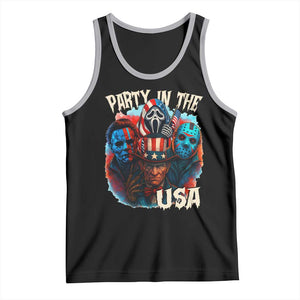 Funny Creepy 4th Of July Party In The USA Tank Top 4th Of July Horror Movie Independence Day TS11 Black Athletic Heather Print Your Wear