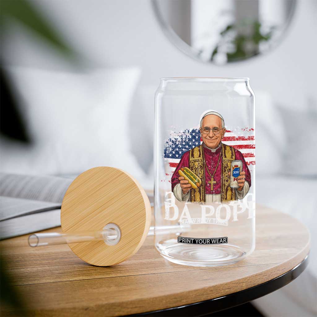 Funny Da Pope America Chicago Leo XIV Glass Can Hotdog And Beer TS11 Print Your Wear