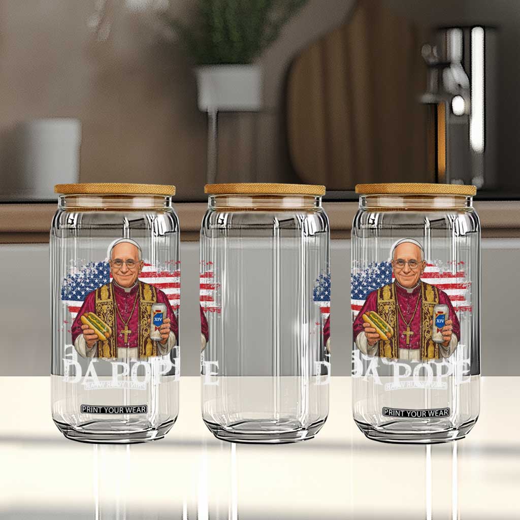 Funny Da Pope America Chicago Leo XIV Glass Can Hotdog And Beer TS11 Print Your Wear