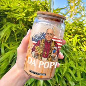 Funny Da Pope America Chicago Leo XIV Glass Can Hotdog And Beer TS11 Print Your Wear
