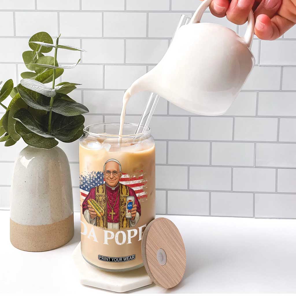 Funny Da Pope America Chicago Leo XIV Glass Can Hotdog And Beer TS11 Print Your Wear