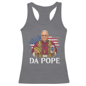 Funny Da Pope America Chicago Leo XIV Racerback Tank Top Hotdog And Beer TS11 Charcoal Print Your Wear