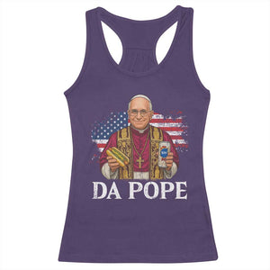 Funny Da Pope America Chicago Leo XIV Racerback Tank Top Hotdog And Beer TS11 Purple Print Your Wear