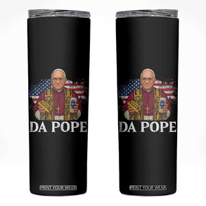 Funny Da Pope America Chicago Leo XIV Skinny Tumbler Hotdog And Beer TS11 Black Print Your Wear
