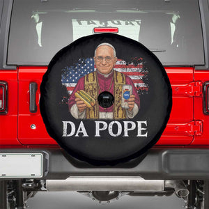 Funny Da Pope America Chicago Leo XIV Spare Tire Cover Hotdog And Beer TS11 Black Print Your Wear
