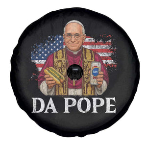 Funny Da Pope America Chicago Leo XIV Spare Tire Cover Hotdog And Beer TS11 Print Your Wear