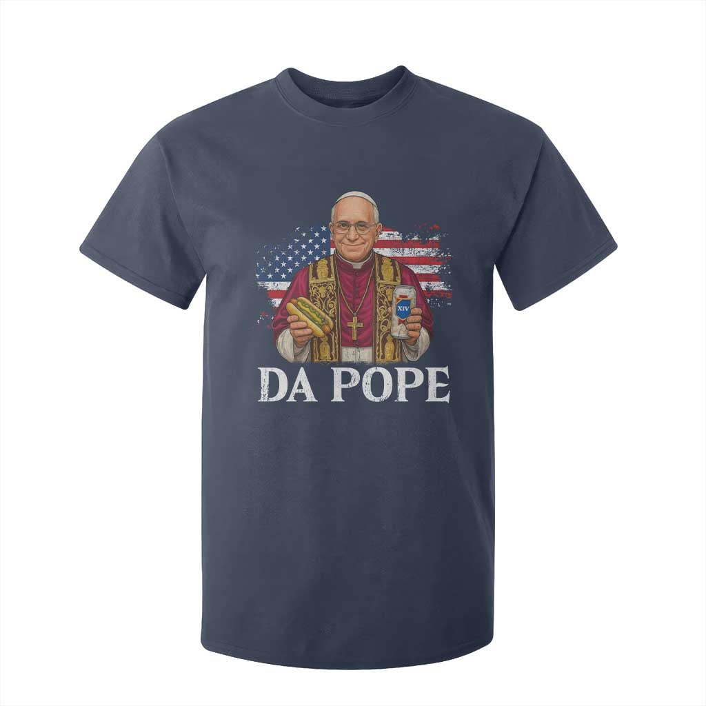 Funny Da Pope America Chicago Leo XIV T Shirt For Kid Hotdog And Beer TS11 Navy Print Your Wear