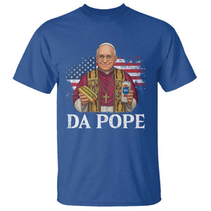Funny Da Pope America Chicago Leo XIV T Shirt Hotdog And Beer TS11 Royal Blue Print Your Wear