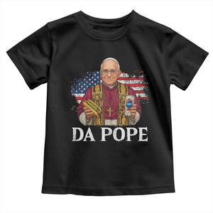 Funny Da Pope America Chicago Leo XIV Toddler T Shirt Hotdog And Beer TS11 Black Print Your Wear