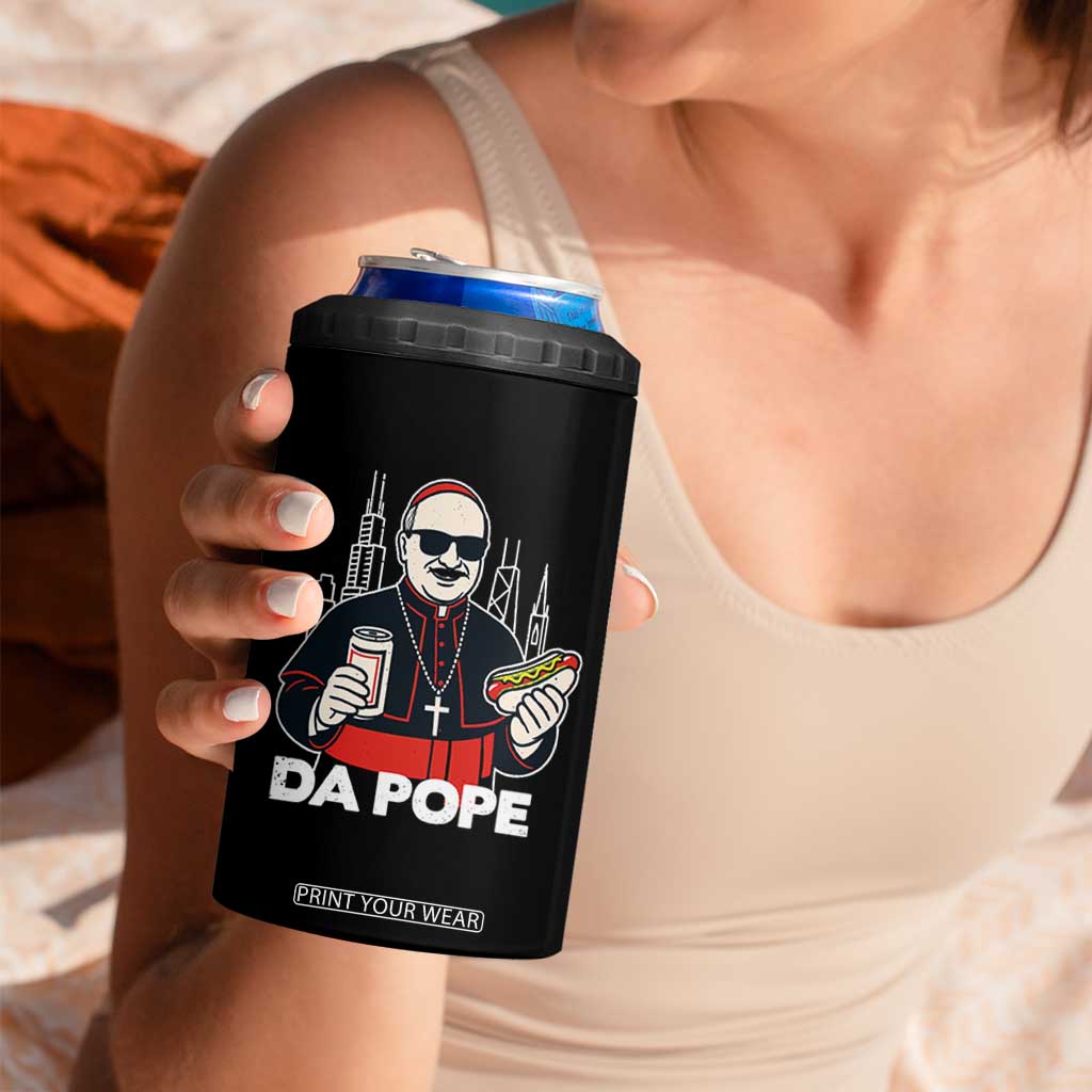 Funny Da Pope Chicago Hot Dog 4 in 1 Can Cooler Tumbler 267th Pope Leo XIV TS02 Print Your Wear
