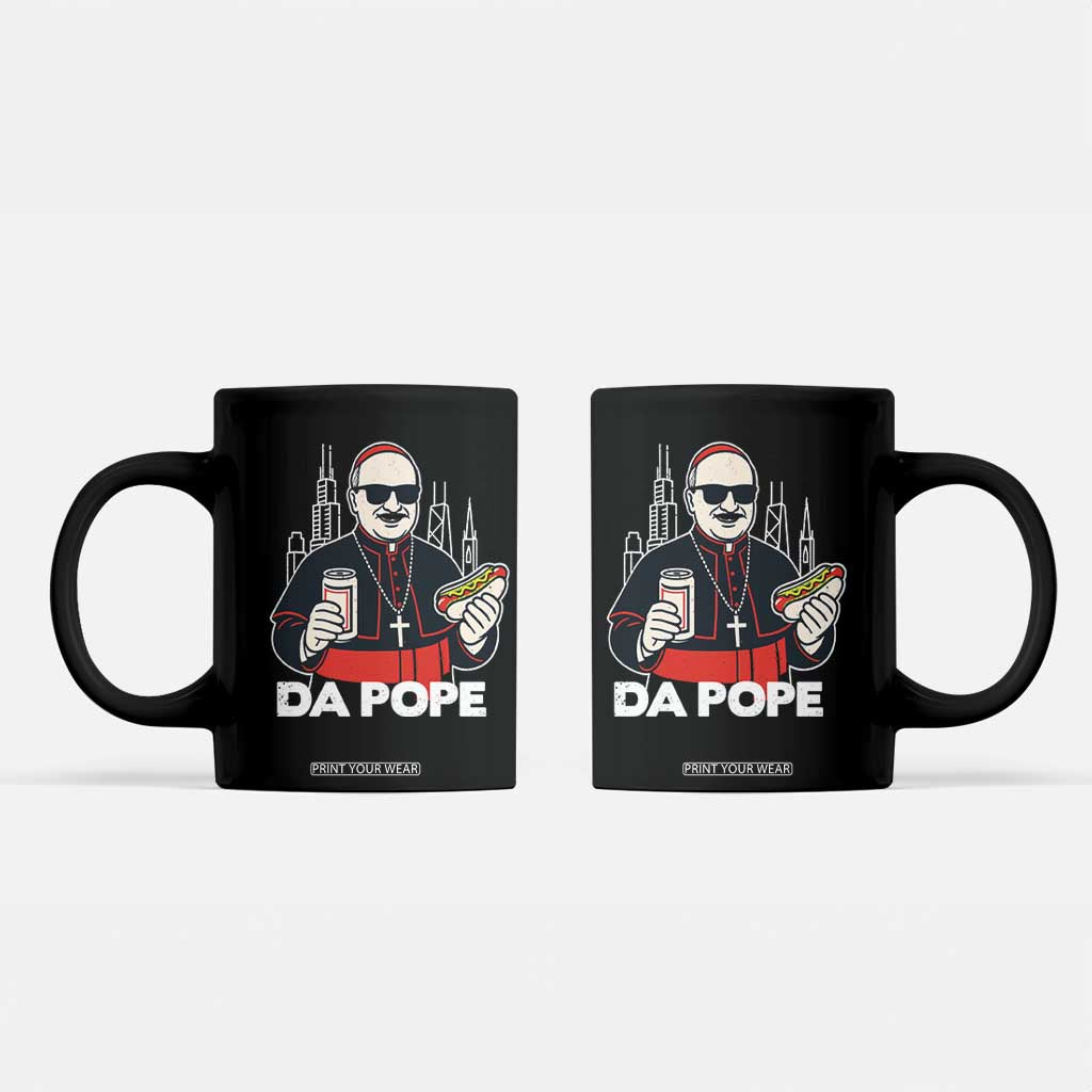Funny Da Pope Chicago Hot Dog Coffee Mug 267th Pope Leo XIV TS02 Black Print Your Wear