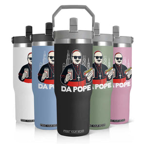 Funny Da Pope Chicago Hot Dog Flip Straw Tumbler 267th Pope Leo XIV TS02 Print Your Wear
