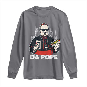 Funny Da Pope Chicago Hot Dog Long Sleeve Shirt 267th Pope Leo XIV TS02 Charcoal Print Your Wear