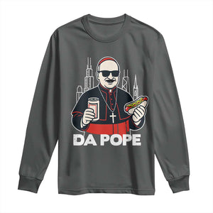 Funny Da Pope Chicago Hot Dog Long Sleeve Shirt 267th Pope Leo XIV TS02 Dark Heather Print Your Wear