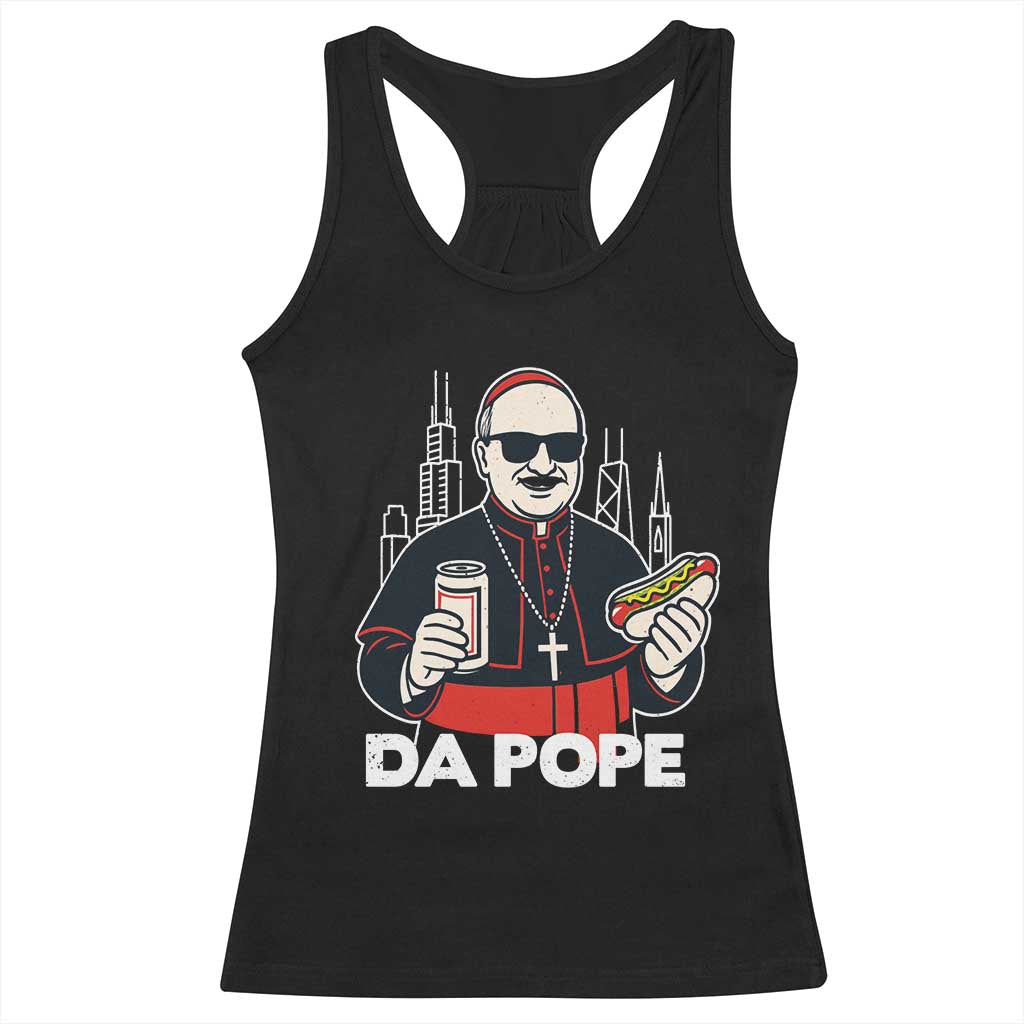 Funny Da Pope Chicago Hot Dog Racerback Tank Top 267th Pope Leo XIV TS02 Black Print Your Wear