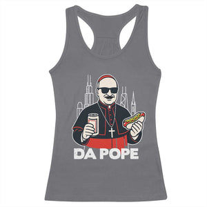 Funny Da Pope Chicago Hot Dog Racerback Tank Top 267th Pope Leo XIV TS02 Charcoal Print Your Wear