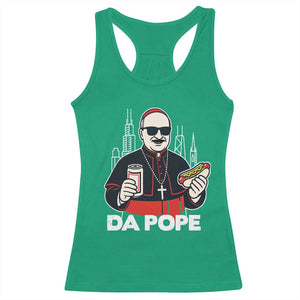 Funny Da Pope Chicago Hot Dog Racerback Tank Top 267th Pope Leo XIV TS02 Irish Green Print Your Wear