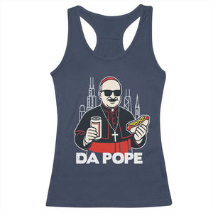 Funny Da Pope Chicago Hot Dog Racerback Tank Top 267th Pope Leo XIV TS02 Navy Print Your Wear