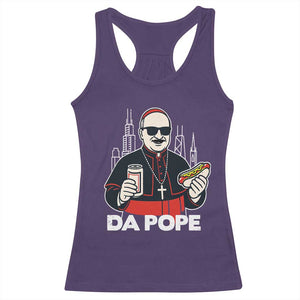 Funny Da Pope Chicago Hot Dog Racerback Tank Top 267th Pope Leo XIV TS02 Purple Print Your Wear
