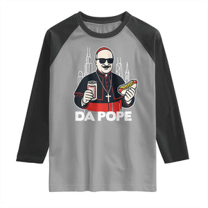 Funny Da Pope Chicago Hot Dog Raglan Shirt 267th Pope Leo XIV TS02 Sport Gray Black Print Your Wear