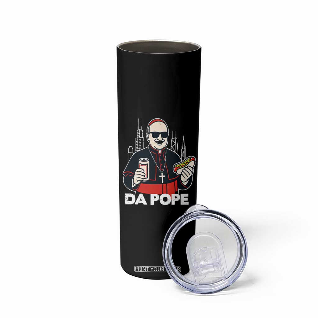 Funny Da Pope Chicago Hot Dog Skinny Tumbler 267th Pope Leo XIV TS02 Print Your Wear