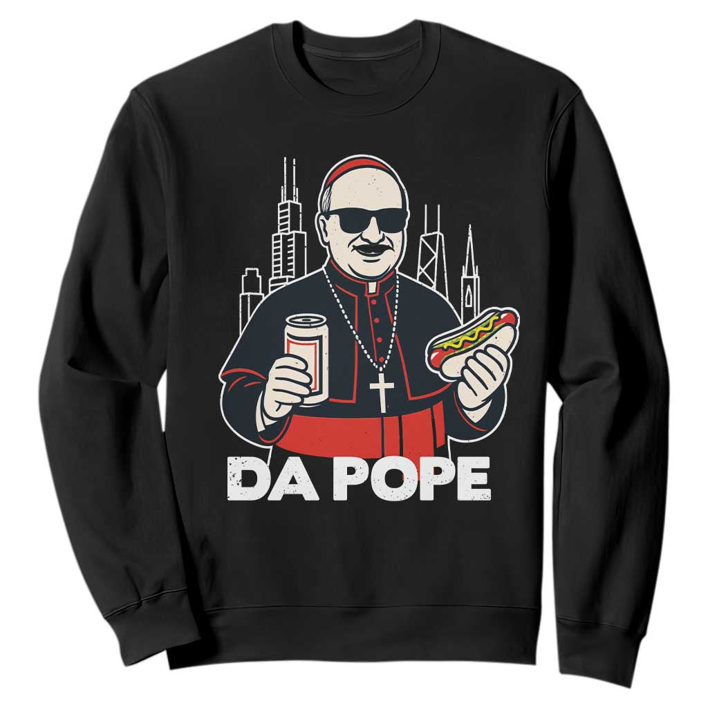 Funny Da Pope Chicago Hot Dog Sweatshirt 267th Pope Leo XIV TS02 Black Print Your Wear